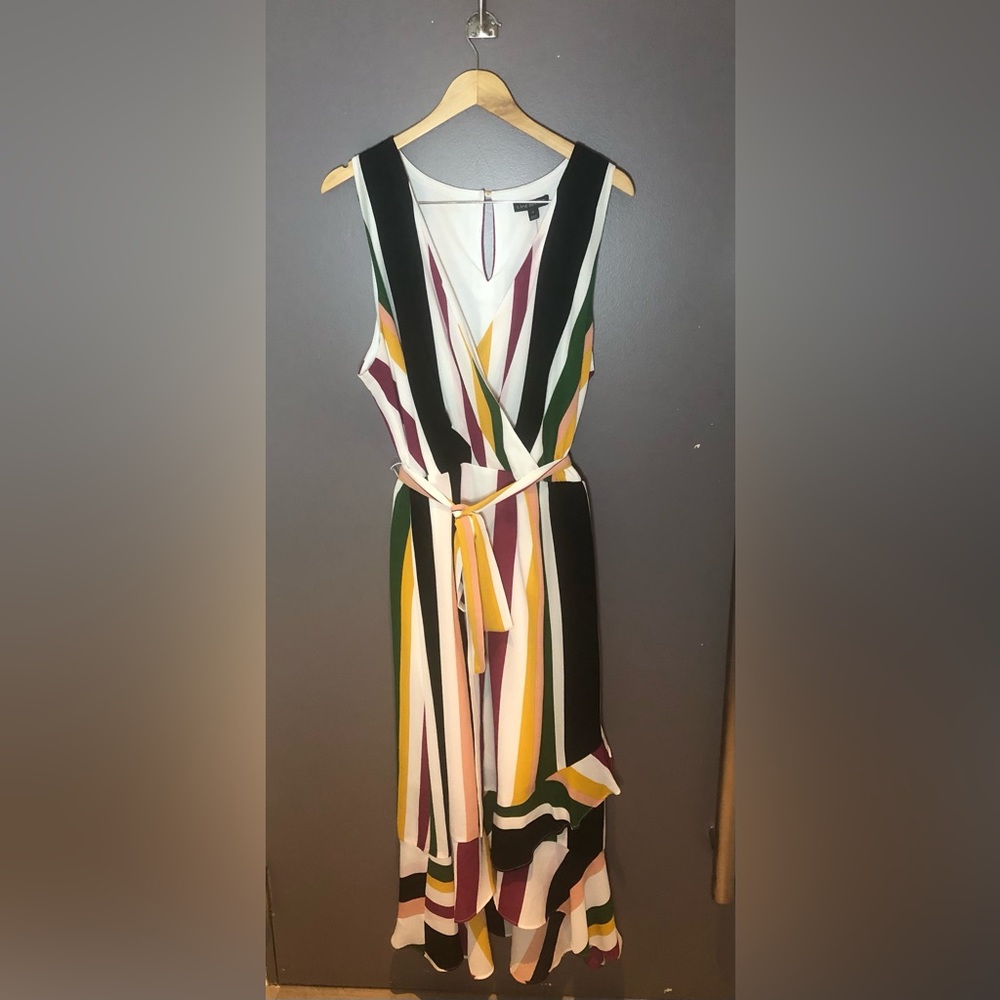 Lane Bryant Striped Wrap Maxi Dress, White Black Plus Size 20 New w/Tag